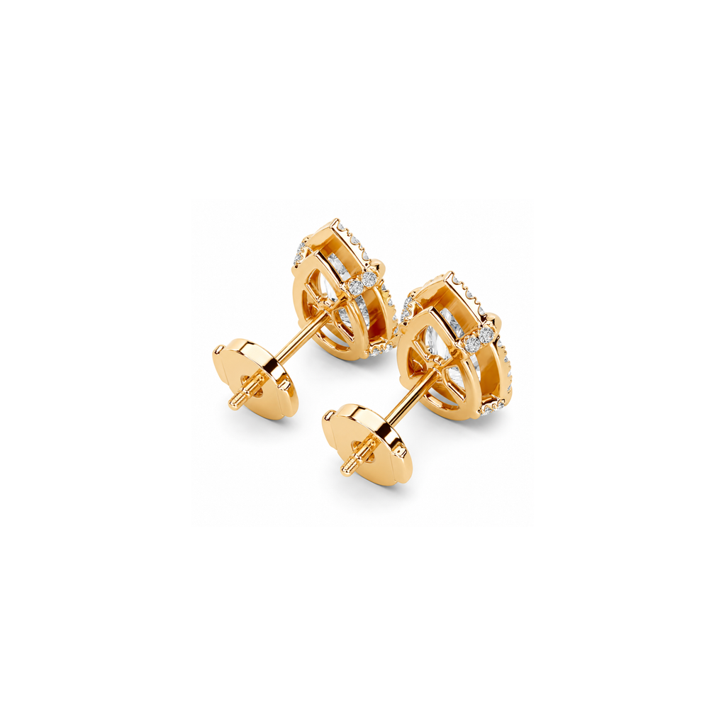 Solitaire Halo Earrings (1ct)