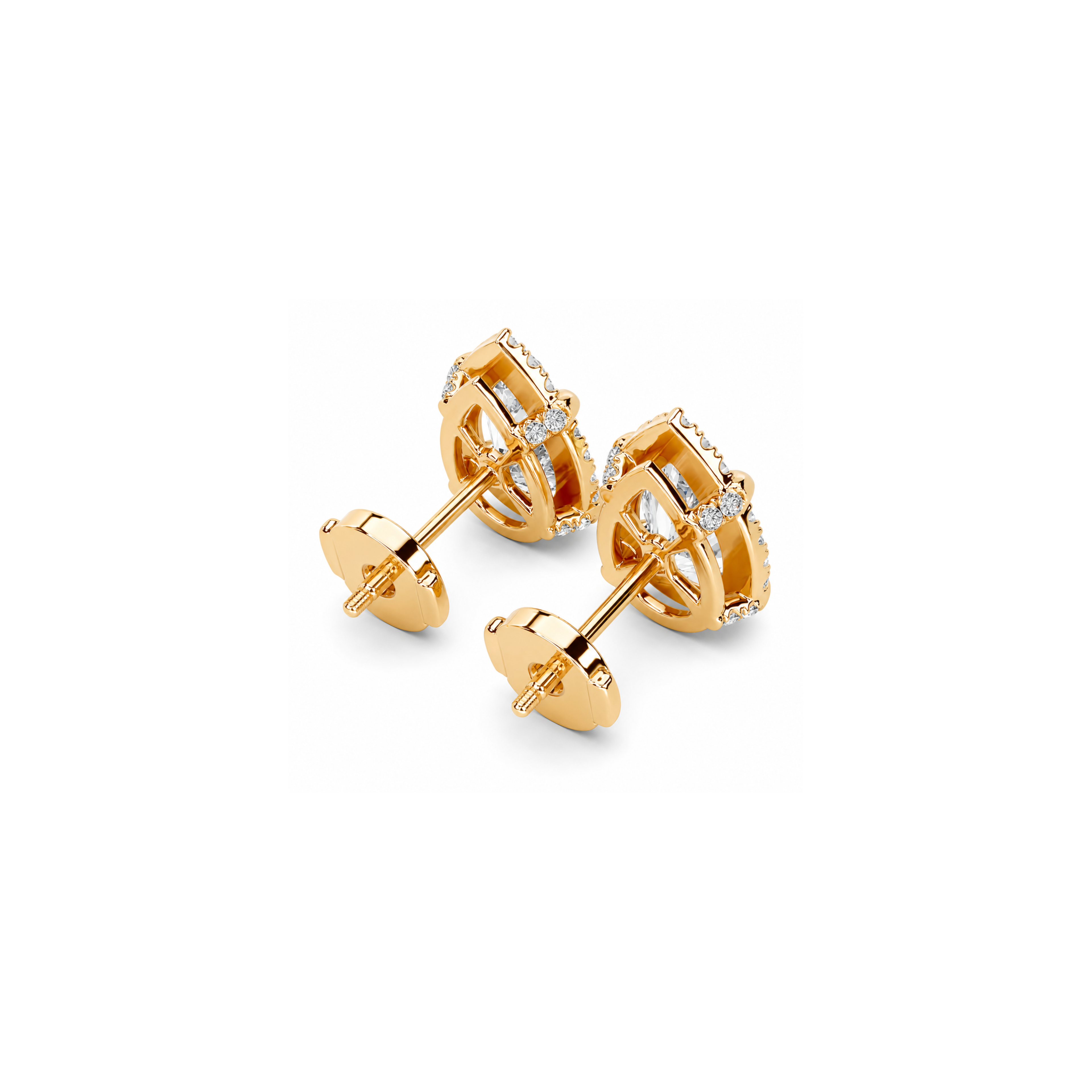 Solitaire Halo Earrings (1ct)