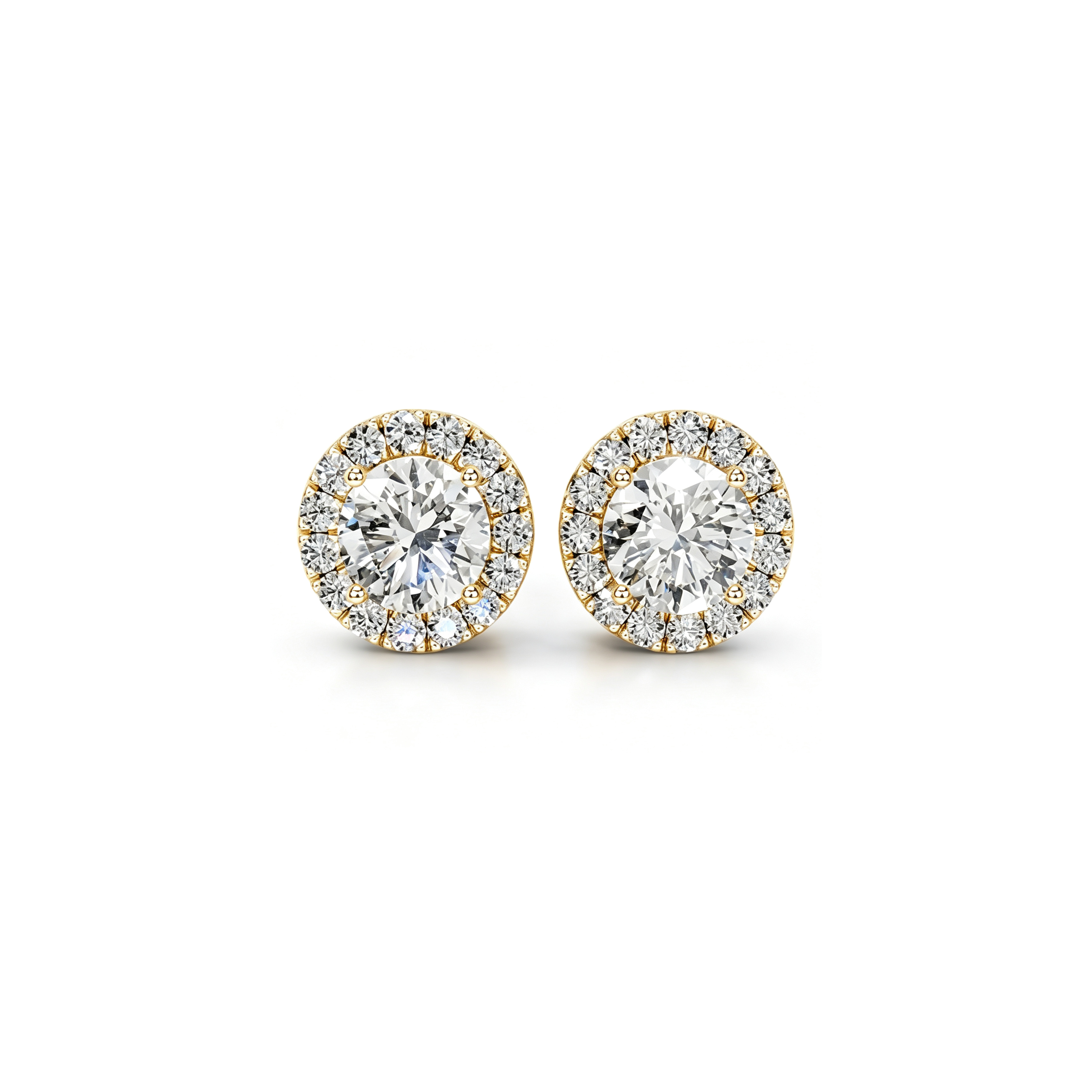 Solitaire Halo Earrings (1ct)