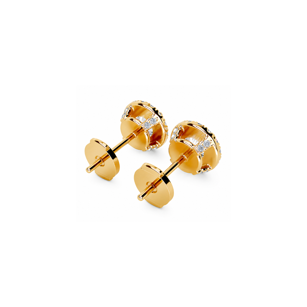 Solitaire Halo Earrings (1ct)