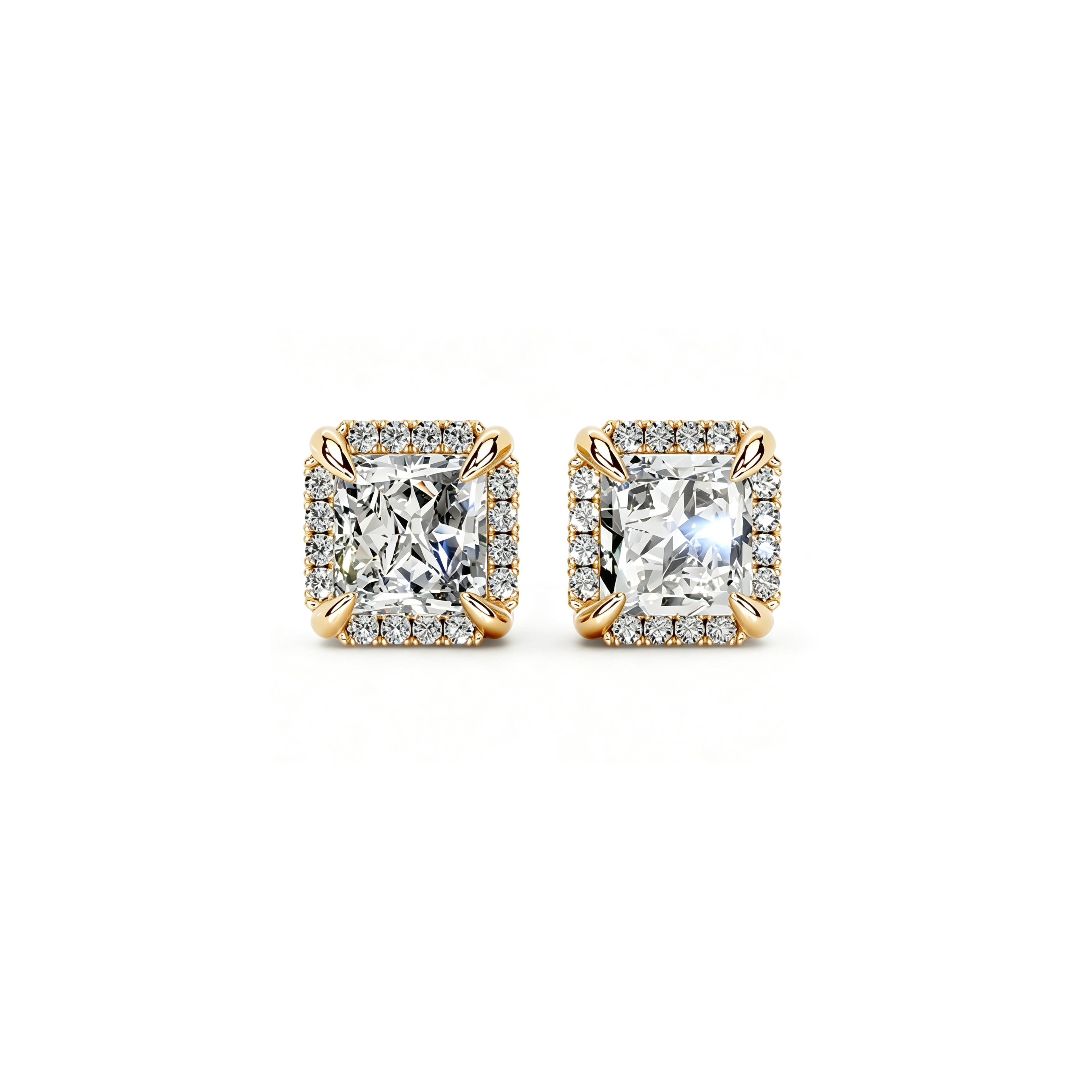 Solitaire Halo Earrings (1ct)