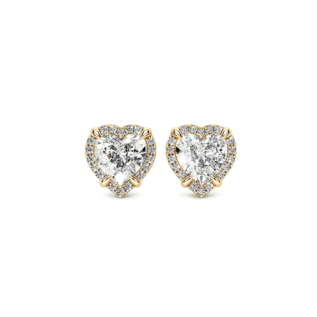 Solitaire Halo Earrings (1ct)
