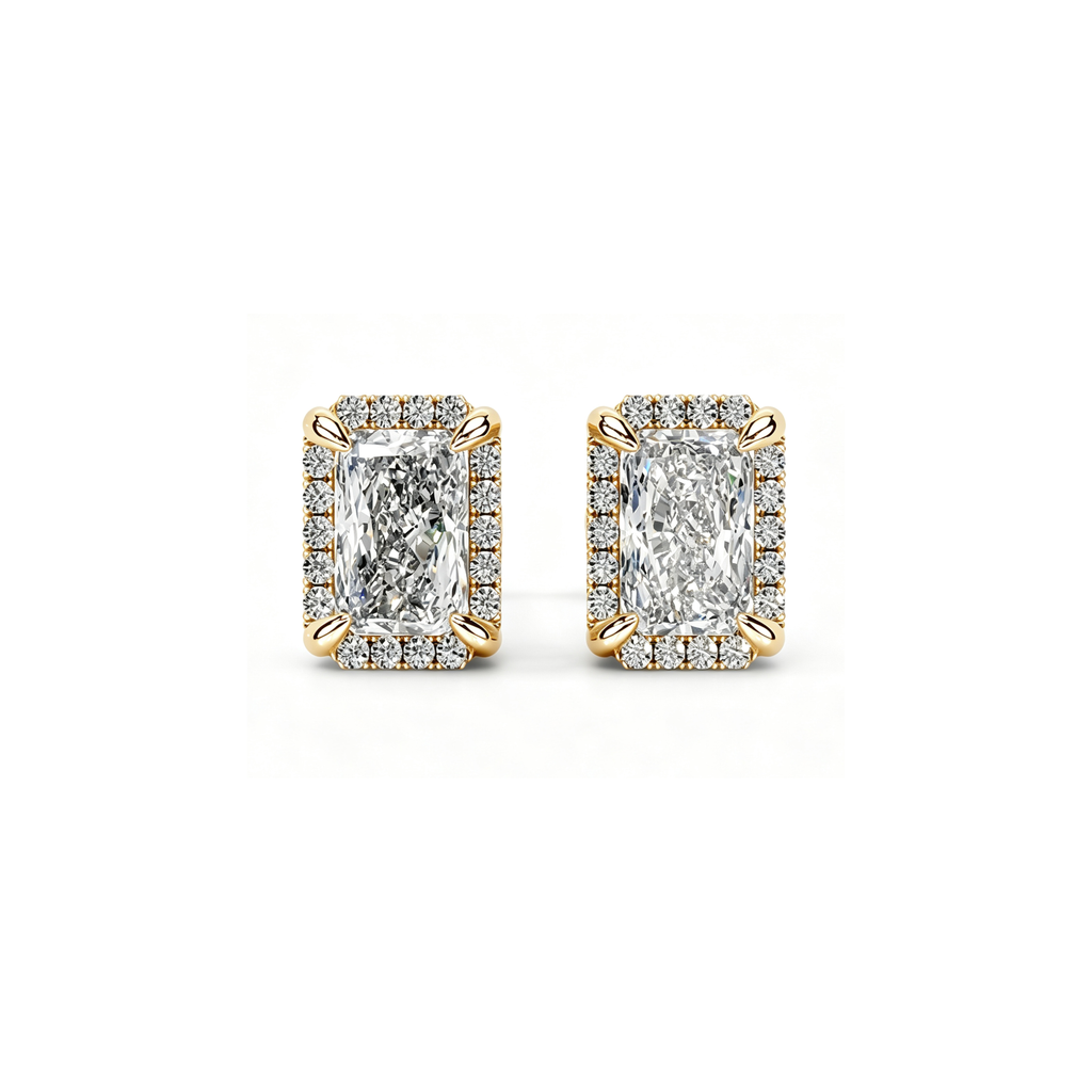 Solitaire Halo Earrings (1ct)