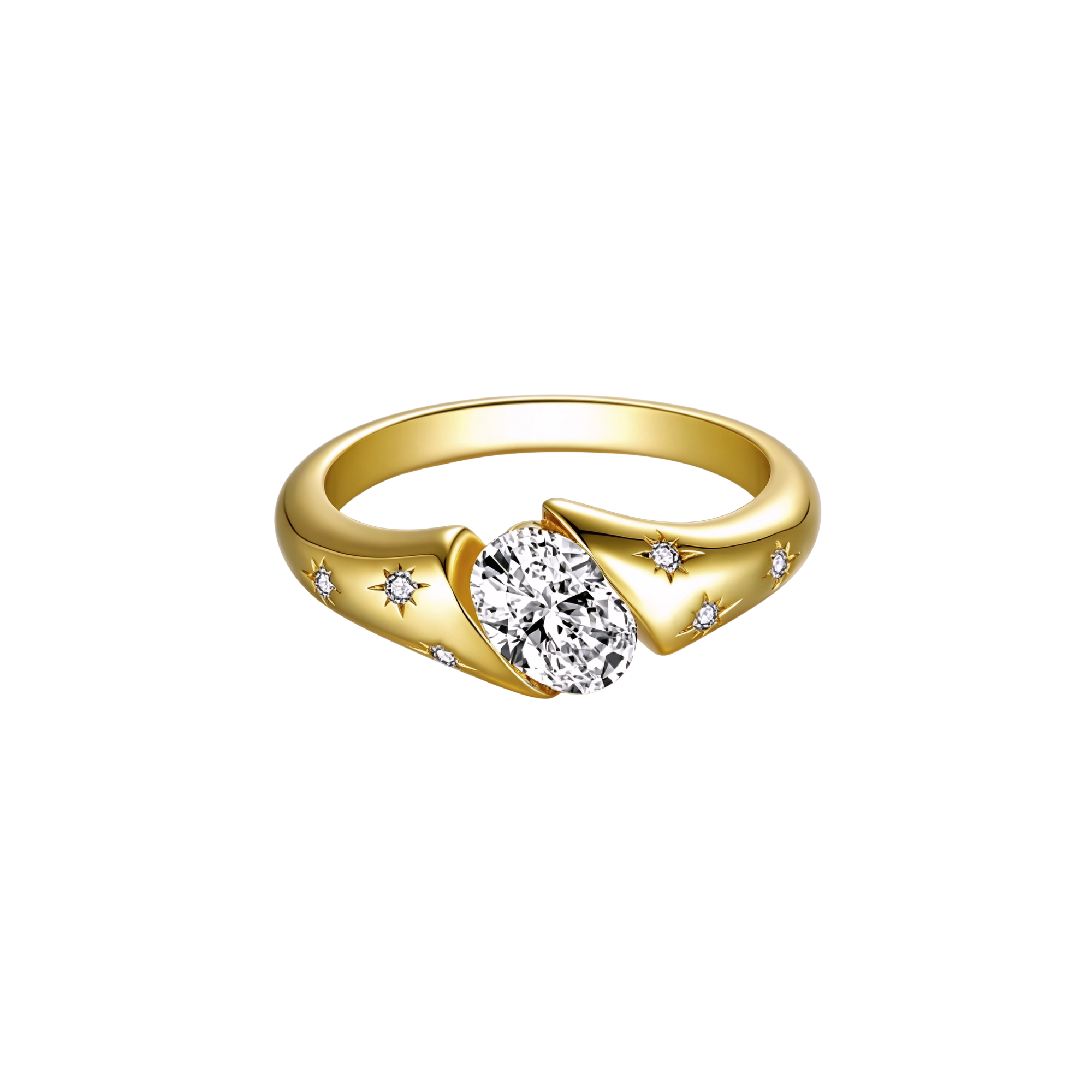0.5ct Oval Star Ring