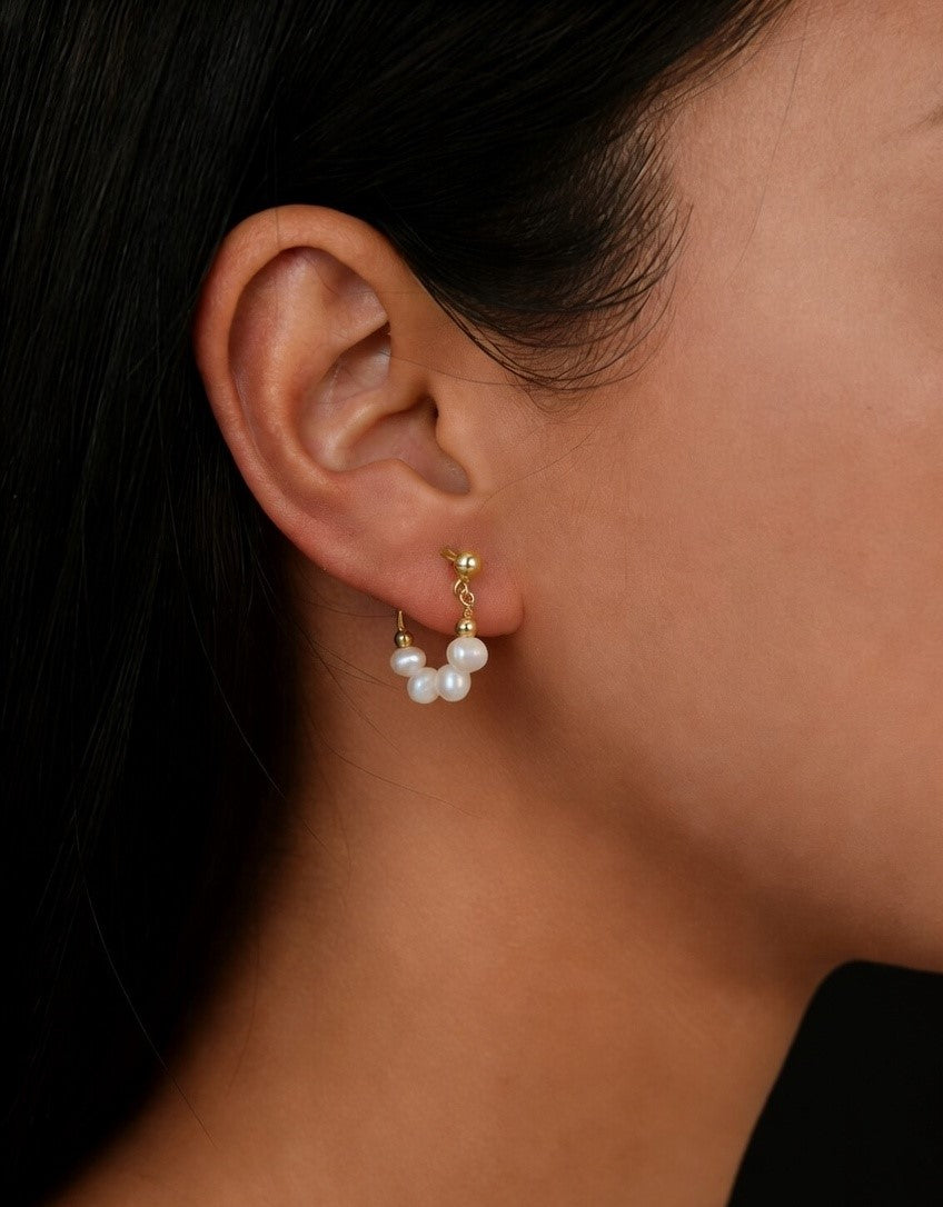 Freshwater Pearl Hoop Earrings