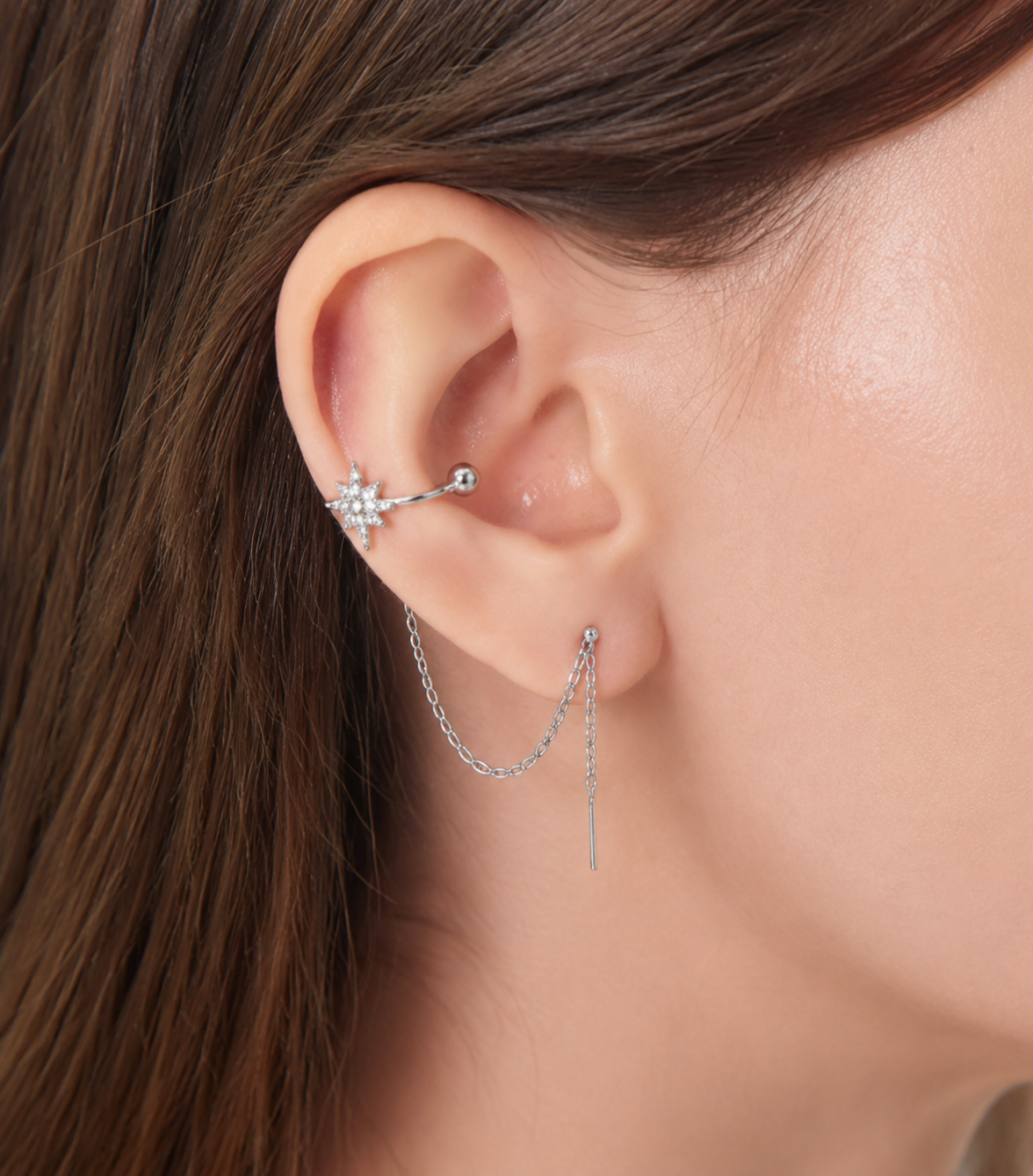 Starry Cascade Ear Chain