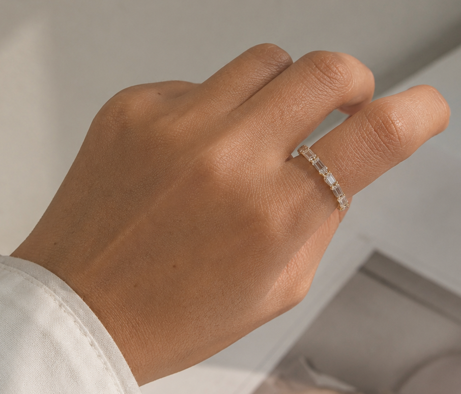 Classic Emerald Eternity Band