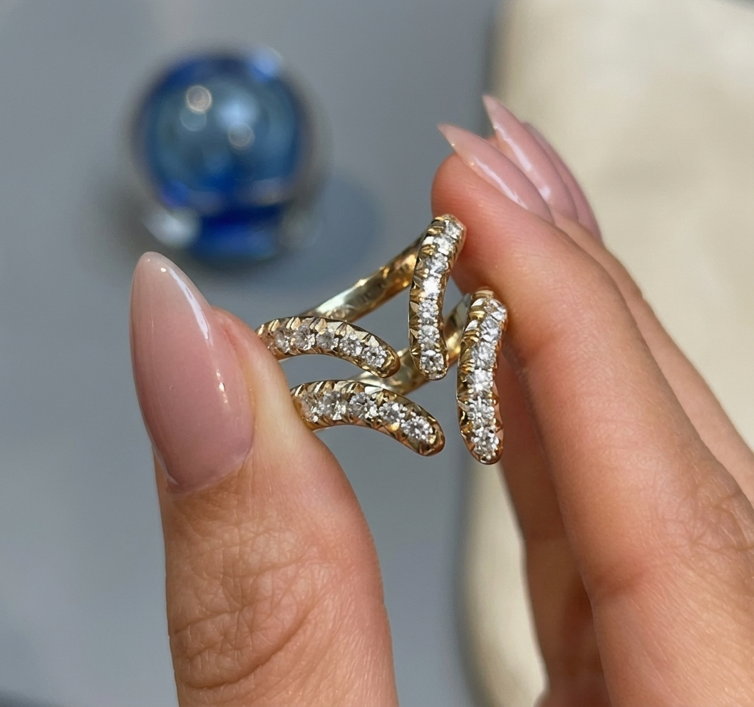 Open V-Chevron Ring