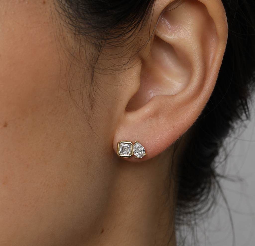 Harmony Asscher Pear Studs