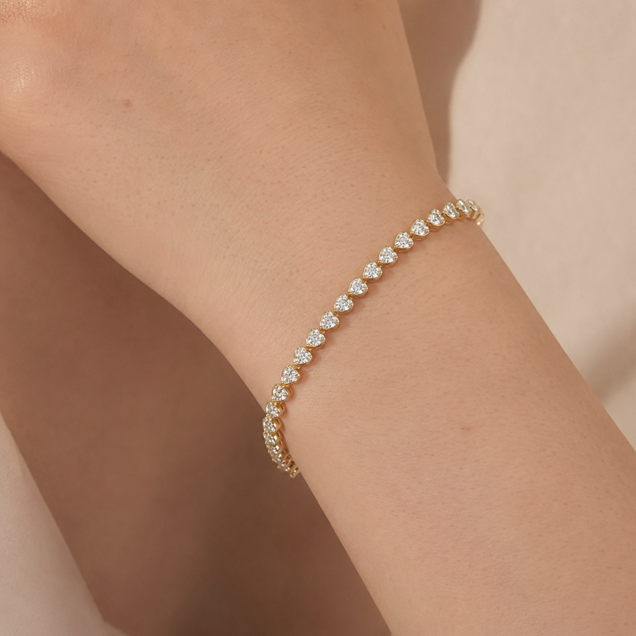 Eternal Amour Heart Tennis Bracelet